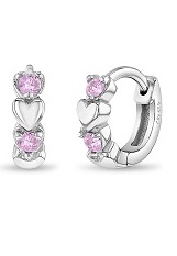 very nice silver 10mm cubic zirconia huggie hoop baby earrings